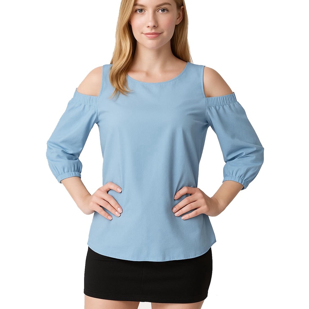 Calvin Klein Cold Shoulder Blouse 100% Cotton Tank Peep Hole Branded NWT